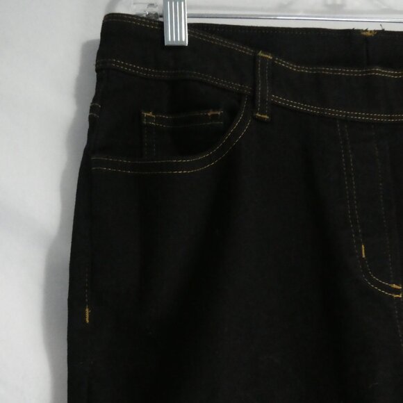 ALIA | size 12 | Black Denim With Contrasting Front and Back Stitching | NWOT - Picture 2 of 16